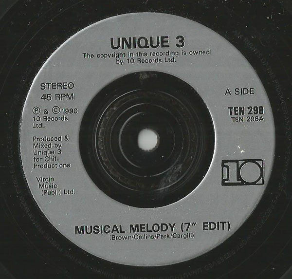 Unique 3 : Musical Melody / Weight For The Bass (7", Single)