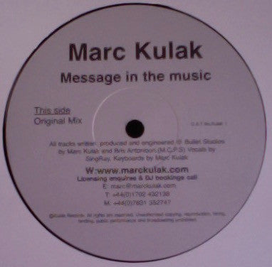Marc Kulak : Message In The Music (12")