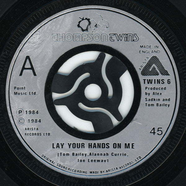 Thompson Twins : Lay Your Hands On Me (7", Single, Sil)