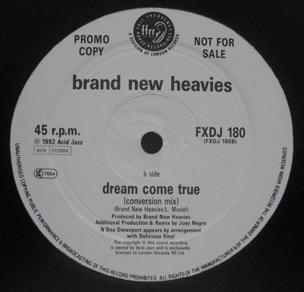 The Brand New Heavies : Dream Come True (12", Promo)
