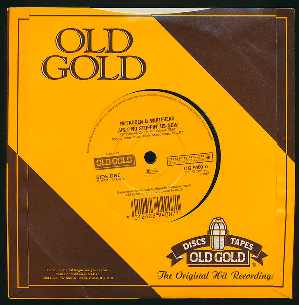 McFadden & Whitehead : Ain't No Stoppin' Us Now (7", Single, RE)