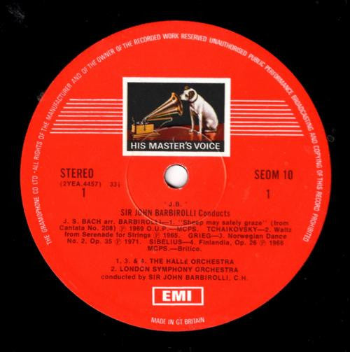 Sir John Barbirolli : 'J.B.' Sir John Barbirolli Conducts (LP, Comp)