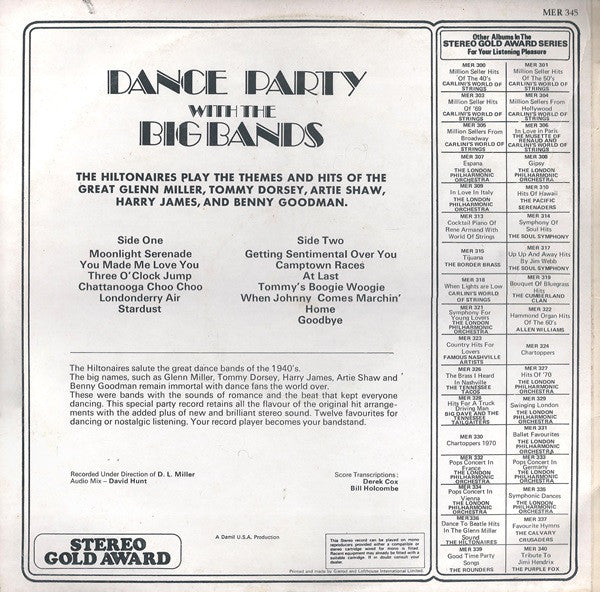 The Hiltonaires : Dance Party With The Big Bands (LP)