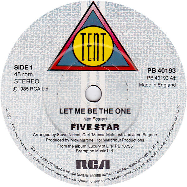 Five Star : Let Me Be The One (7", Single)