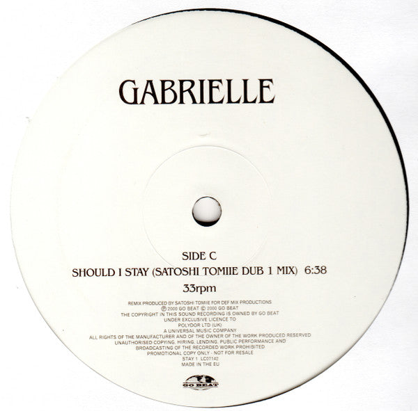 Gabrielle : Should I Stay / 5 O'Clock (2x12", Promo)