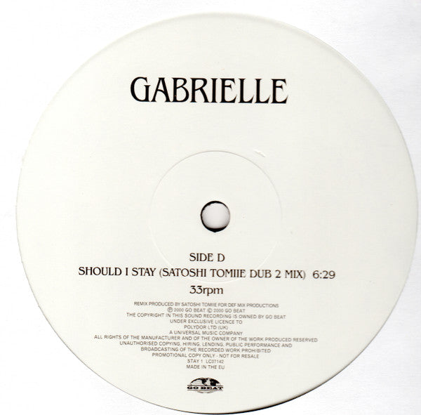 Gabrielle : Should I Stay / 5 O'Clock (2x12", Promo)
