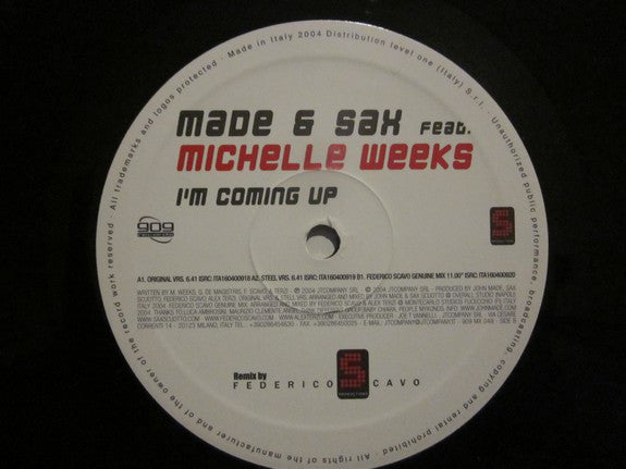 Made & Sax : I'm Coming Up (12")