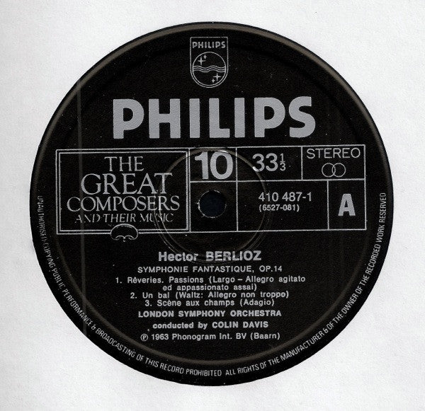 Hector Berlioz, London Symphony Orchestra Conducted By Sir Colin Davis : Symphonie Fantastique Opus 14 (LP, RE)