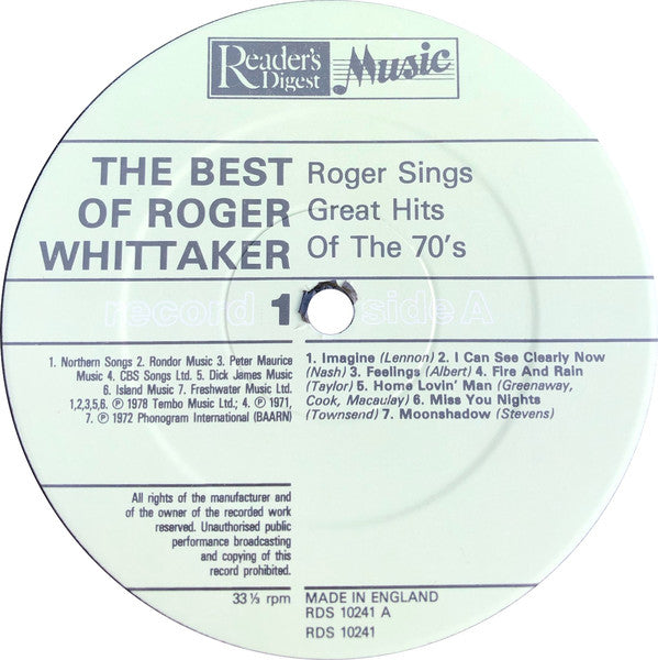 Roger Whittaker : The Best Of (Box, Comp + 4xLP, Comp)