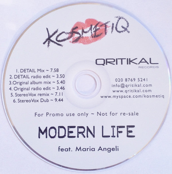 Kosmetiq Feat. Maria Angeli : Modern Life (CD, Single, Promo)