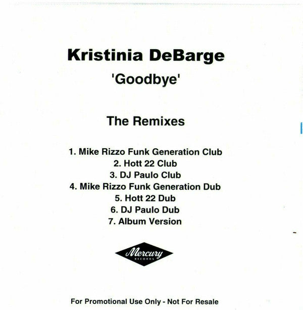 Kristinia DeBarge : Goodbye (CDr, Maxi, Promo)