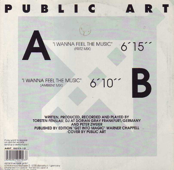 Public Art : I Wanna Feel The Music (12")