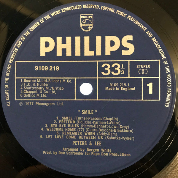 Peters & Lee : Smile (LP, Album)