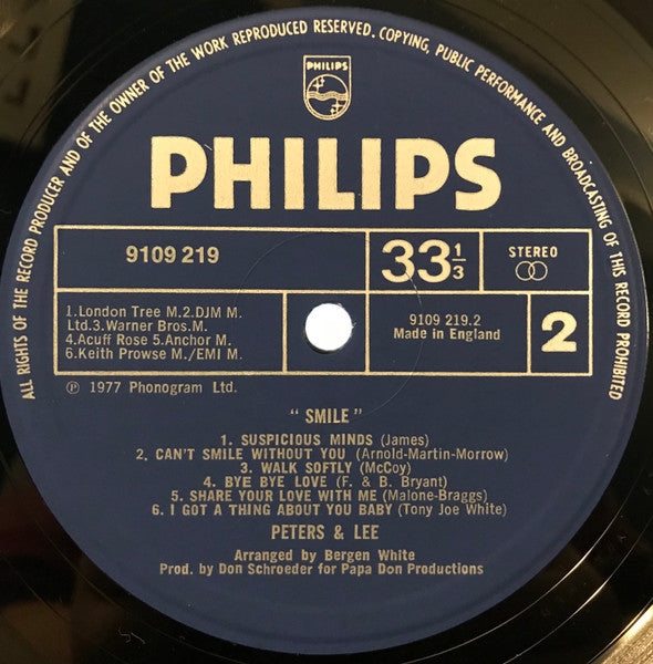Peters & Lee : Smile (LP, Album)