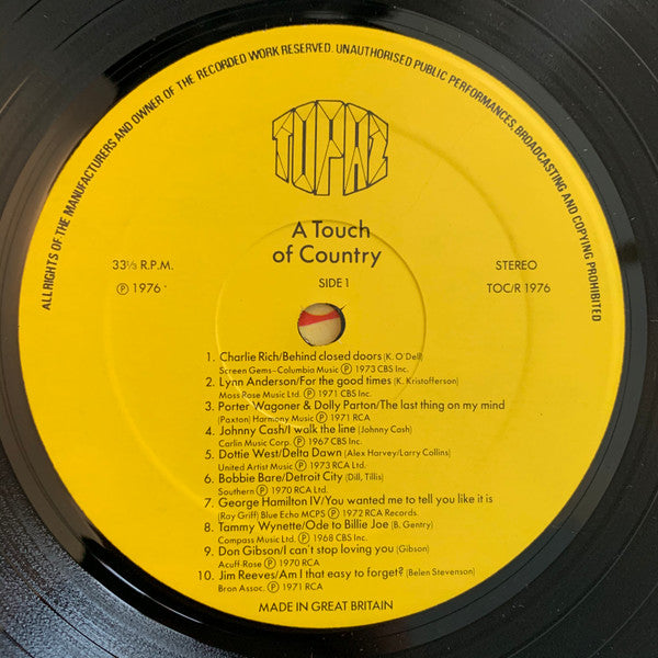 Various : A Touch Of Country - 20 Hits From Original Artists (LP, Comp)