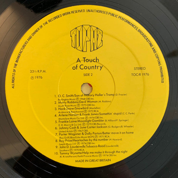 Various : A Touch Of Country - 20 Hits From Original Artists (LP, Comp)