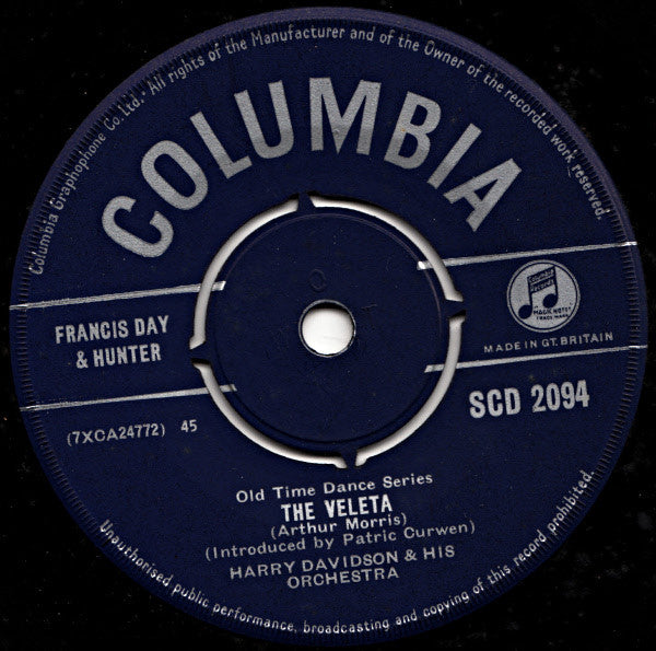 Harry Davidson And His Orchestra : The Veleta And Barn Dance (Down South) (7")
