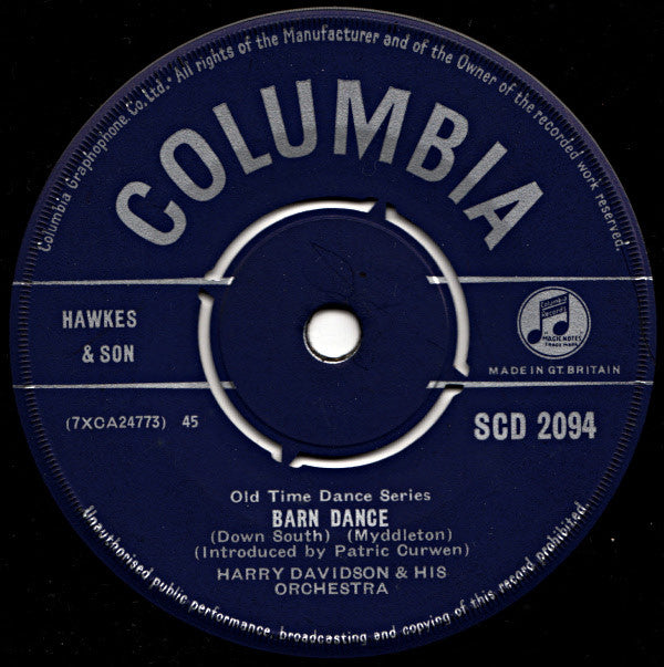 Harry Davidson And His Orchestra : The Veleta And Barn Dance (Down South) (7")