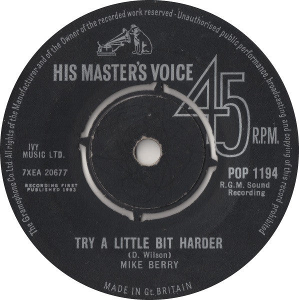 Mike Berry : It Really Doesn't Matter (7")