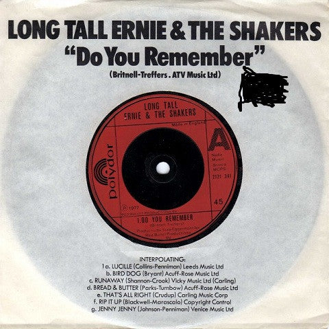 Long Tall Ernie And The Shakers : Do You Remember (7")