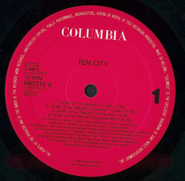 Ten City : Goin' Up In Smoke (12")