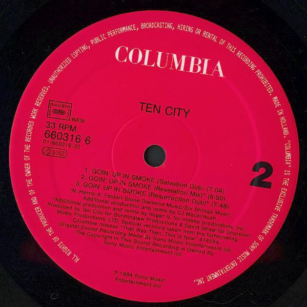 Ten City : Goin' Up In Smoke (12")