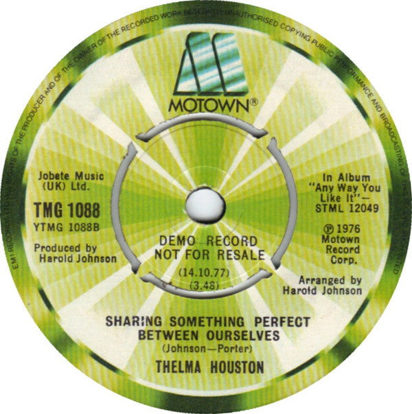 Thelma Houston : I'm Here Again (7", Promo)