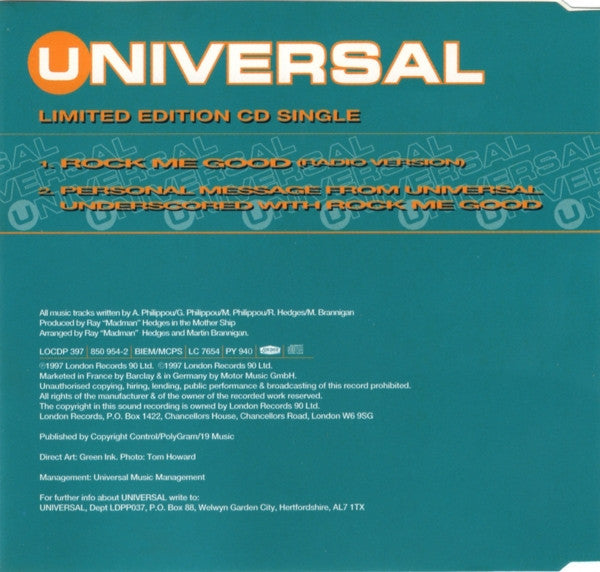 Universal (5) : Rock Me Good (CD, Single, Ltd)