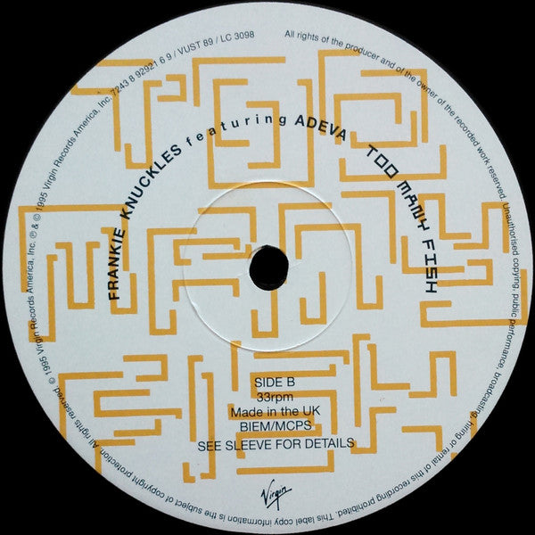 Frankie Knuckles Featuring Adeva : Too Many Fish (12")