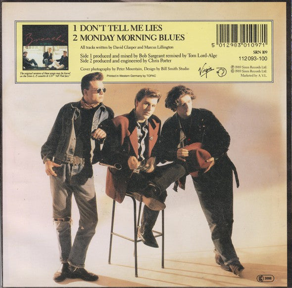 Breathe (3) : Don't Tell Me Lies (7", Single)