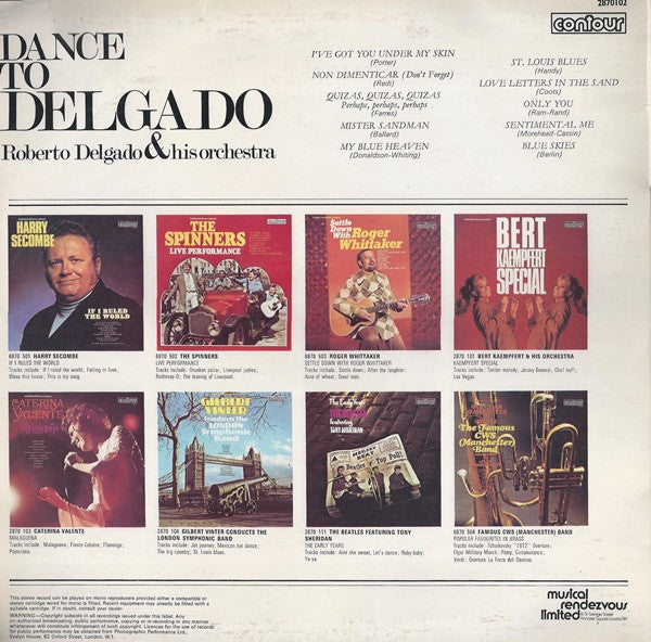 Roberto Delgado & His Orchestra : Dance To Delgado (LP, Comp)