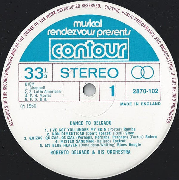 Roberto Delgado & His Orchestra : Dance To Delgado (LP, Comp)
