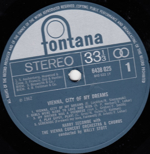 Harry Secombe : Vienna, City Of My Dreams (LP, Album)