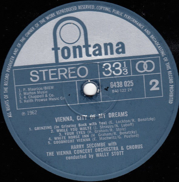 Harry Secombe : Vienna, City Of My Dreams (LP, Album)