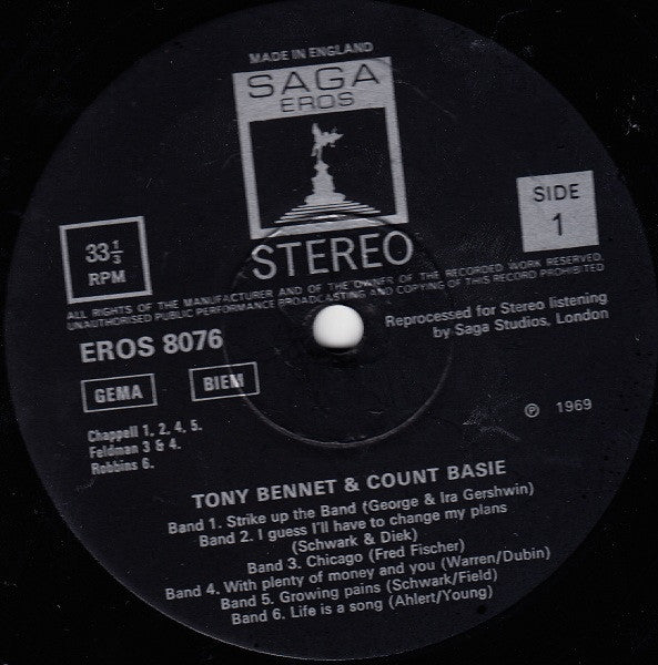 Tony Bennett And Count Basie : Tony Bennett And Count Basie (LP, RE)