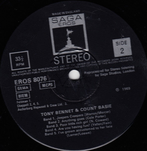 Tony Bennett And Count Basie : Tony Bennett And Count Basie (LP, RE)