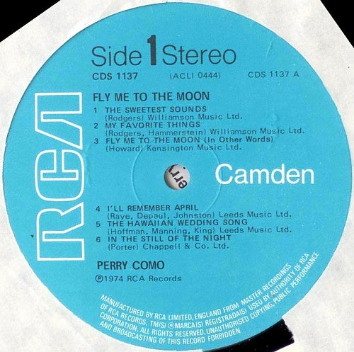 Perry Como : Fly Me To The Moon (LP, Comp)