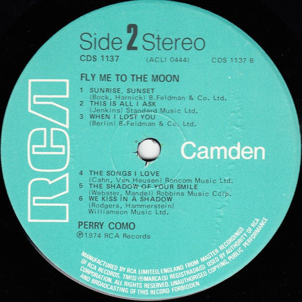 Perry Como : Fly Me To The Moon (LP, Comp)