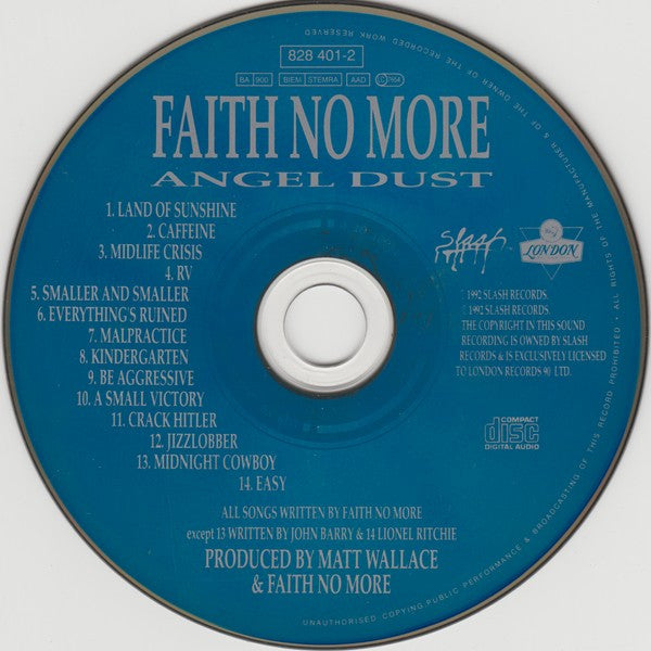 Faith No More : Angel Dust (CD, Album, PDO)