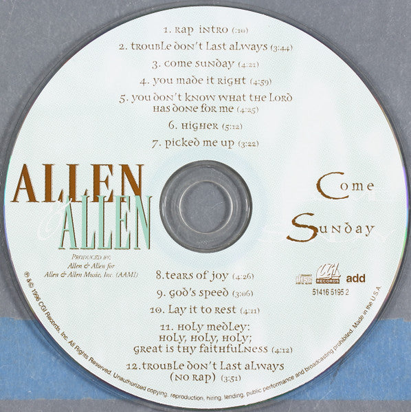 Allen & Allen (2) : Come Sunday (CD)
