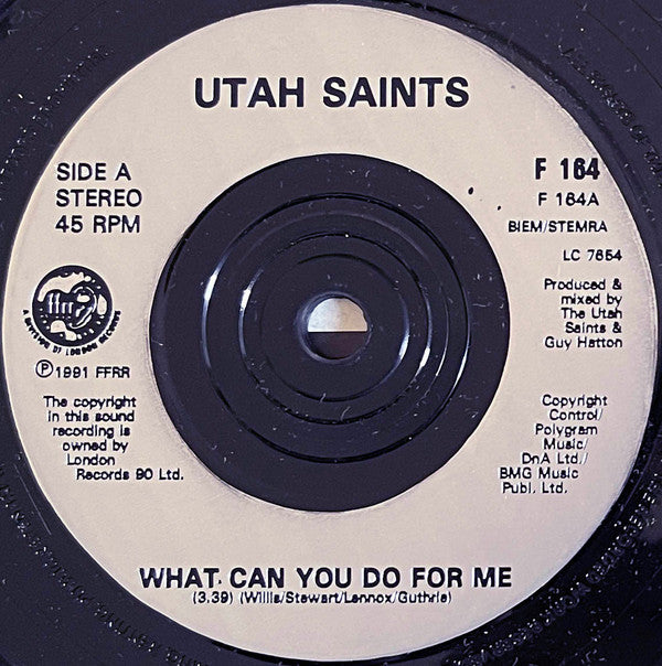 Utah Saints : What Can You Do For Me (7", Single)