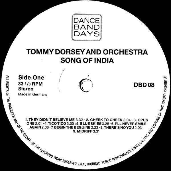 Tommy Dorsey And His Orchestra : Song Of India (LP, Comp)