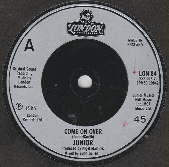 Junior (2) : Come On Over (7", Single)