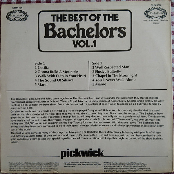 The Bachelors : The Best Of The Bachelors Vol. 1 (LP, Comp, Ele)