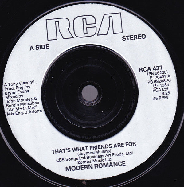 Modern Romance : That's What Friends Are For (7", Single)