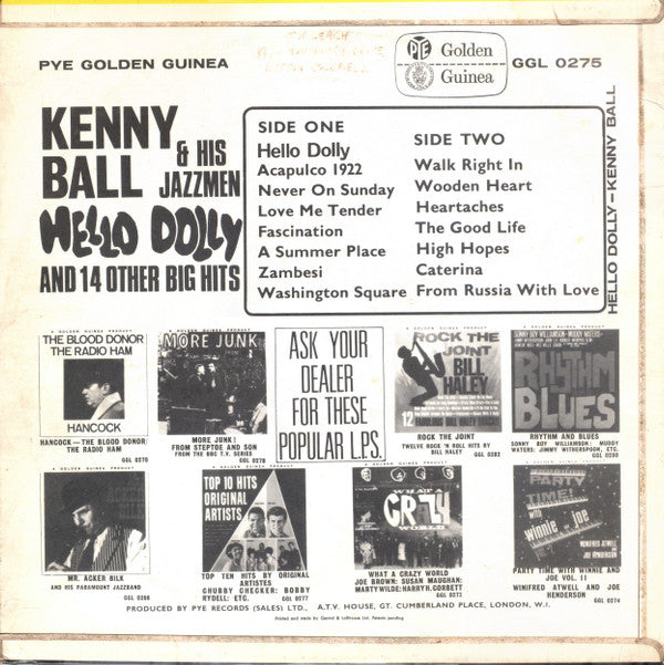 Kenny Ball And His Jazzmen : Hello Dolly And 14 Other Big Hits (LP)