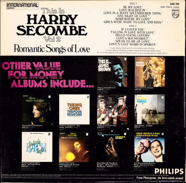 Harry Secombe : This Is Harry Secombe Vol. 2: Romantic Songs Of Love (LP, Comp, Blu)