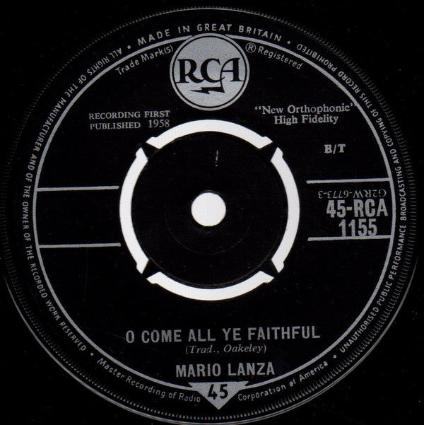 Mario Lanza : O Come All Ye Faithful / Silent Night, Holy Night (7", Single)