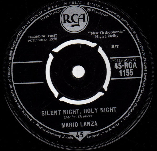 Mario Lanza : O Come All Ye Faithful / Silent Night, Holy Night (7", Single)