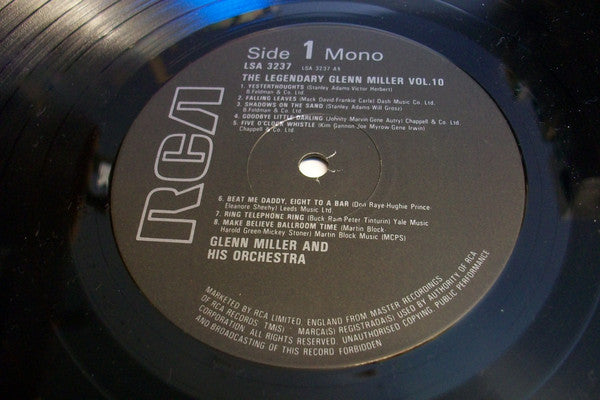 Glenn Miller And His Orchestra : The Legendary Glenn Miller Vol.10 (LP, Comp, Mono)